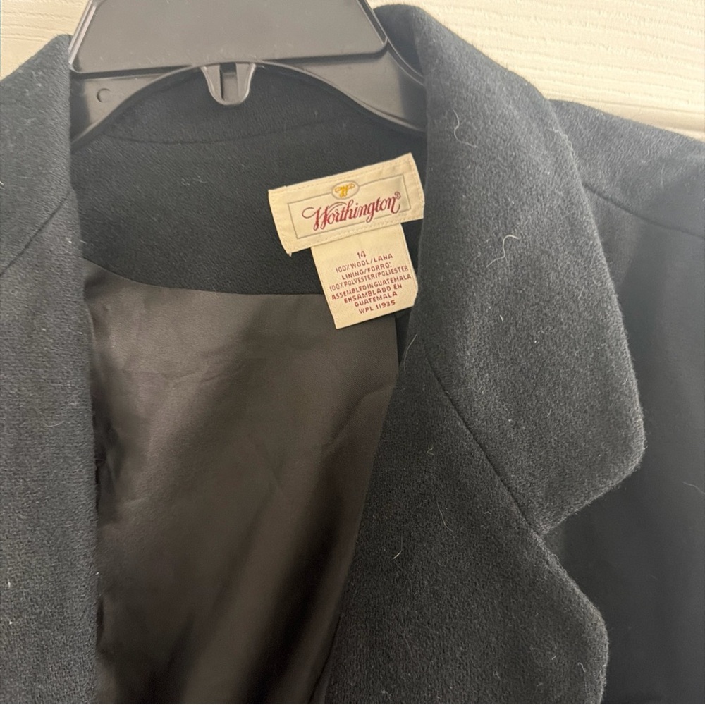 Worthington Black Wool-Blend Single-Breasted Blazer